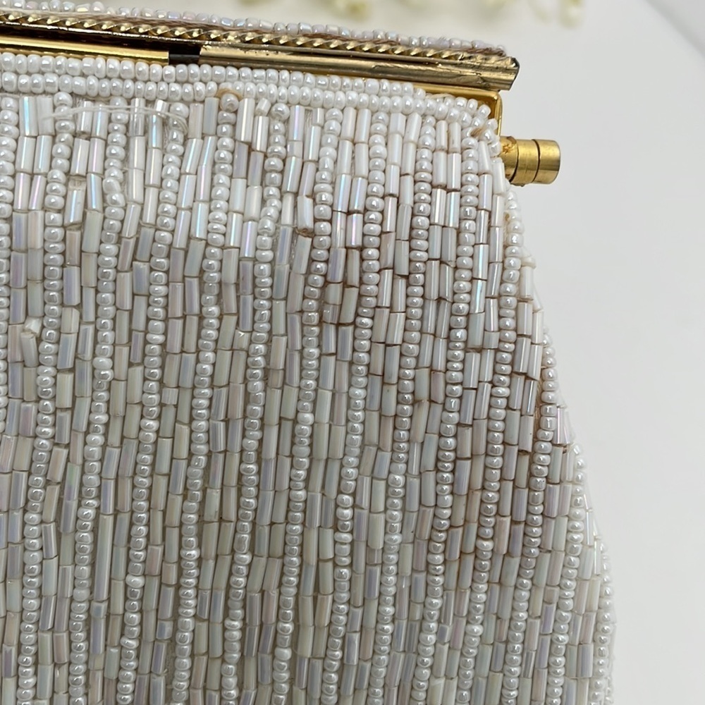Rare Hand Breaded Vintage Clutch Bag Purse Read - Picture 4 of 16